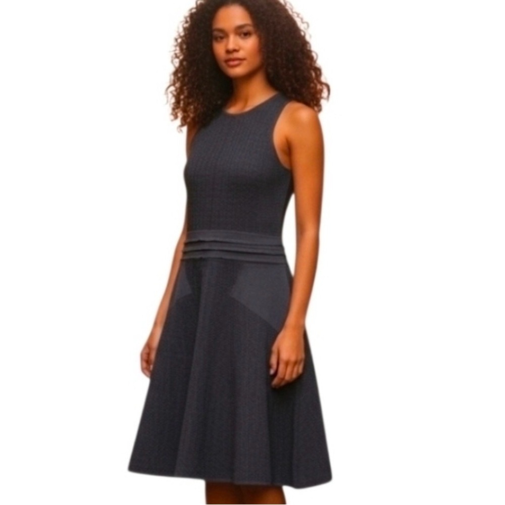 Rag & Bone Alyssa Texured Knit A-Line Sleeveless Dress Black Size Small
